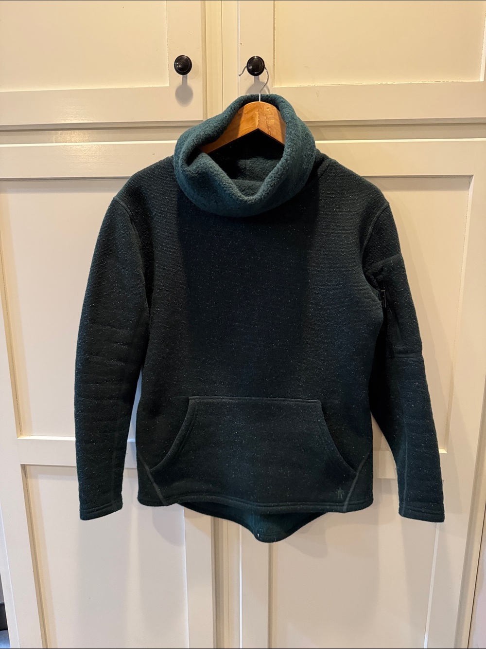 Smartwool Women's Hudson Trail Fleece Cowl Neck Pullover Sweater in Forrest Gree